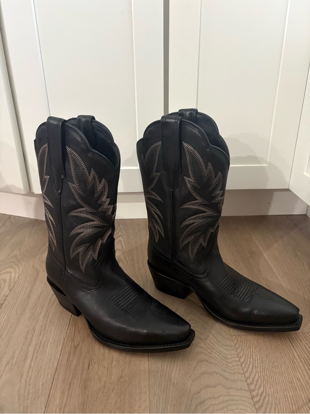 Tecovas Women's  the Sadie midnight Black Leather Western Boots US 7